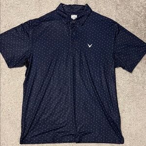 Callaway Men's Dark Blue Polo with White Dots